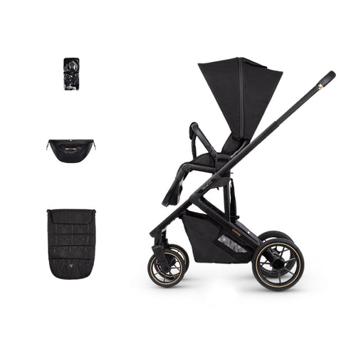 Venicci Empire Stroller & Accessory Pack in Ultra Black Pushchairs & Buggies 13175-ULT-BLK 5905261331168