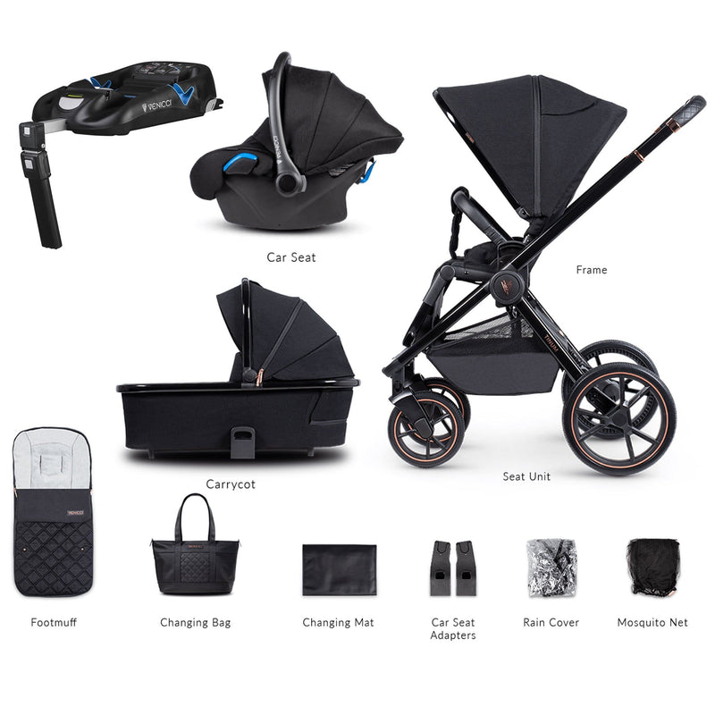 Venicci Tinum 3-in-1 Travel System Special Edition Stylish Black Travel Systems 10423-STY-BLK